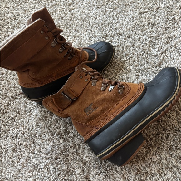 Sorel "Slim Shortie" Waterproof Boot Tobacco Indian Blanket | Women's Size 8.5 - Picture 1 of 11